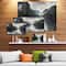 Designart - Mountain River with Fog and Rain - Modern Seascape Canvas Artwork